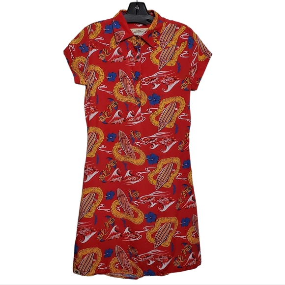 Western Aloha Keoni Surfboard Hawaiian Dress - Picture 1 of 9